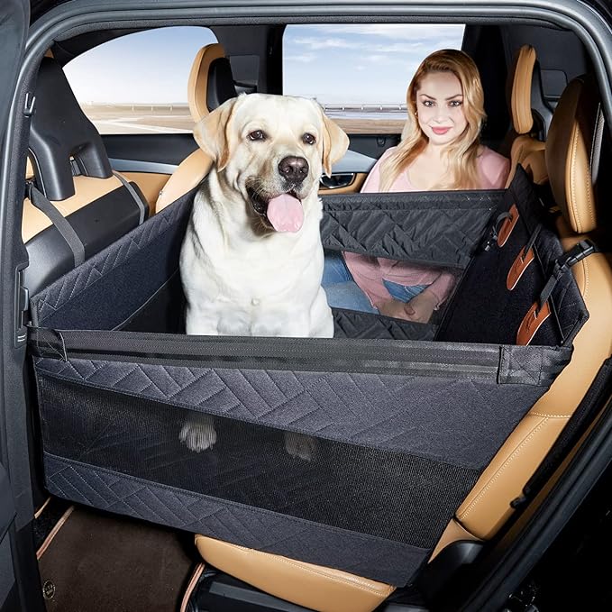 TKYZ Large Dog Car Seat,Back Seat Extender for Dogs,Hard Bottom Seat Cover by TKYZ