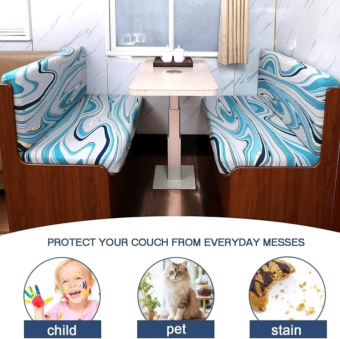 NILUOH RV Dinette Cushion Covers,Jacquard Camper Cushion Slipcovers Replacement Sofa Cushions Washable Slipcovers for Travel Trailer Couch (30, 2 Bench Cover & 2 Backrest Cover) - Image 5