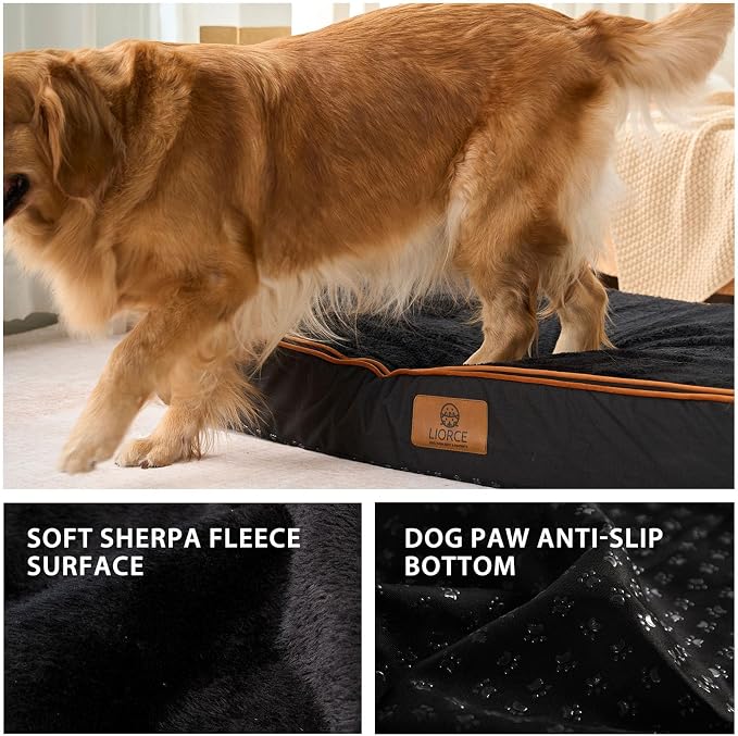 LIROCE Washable Dog Bed Cover Replacement, XXL Wrap-Around Zipper Cover for Orthopedic Memory Faom Dog Bed (48x30x6 inches), Black - Image 4
