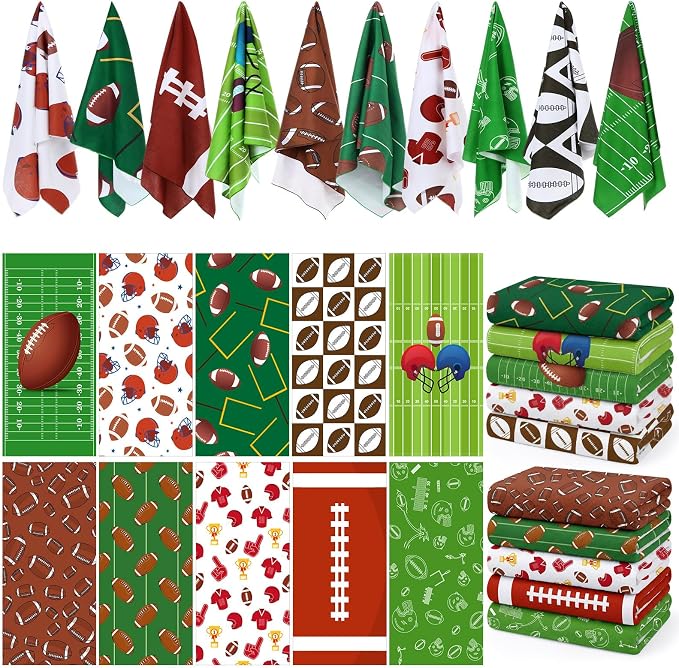 EBOOT 10 Pack Football Beach Towels Bulk, Microfiber Quick Dry Pool Towels, 36 x 72 Inch Lightweight Swim Towel for Football Party, Sports Team, Beach Trips and Pool Guests by eBoot
