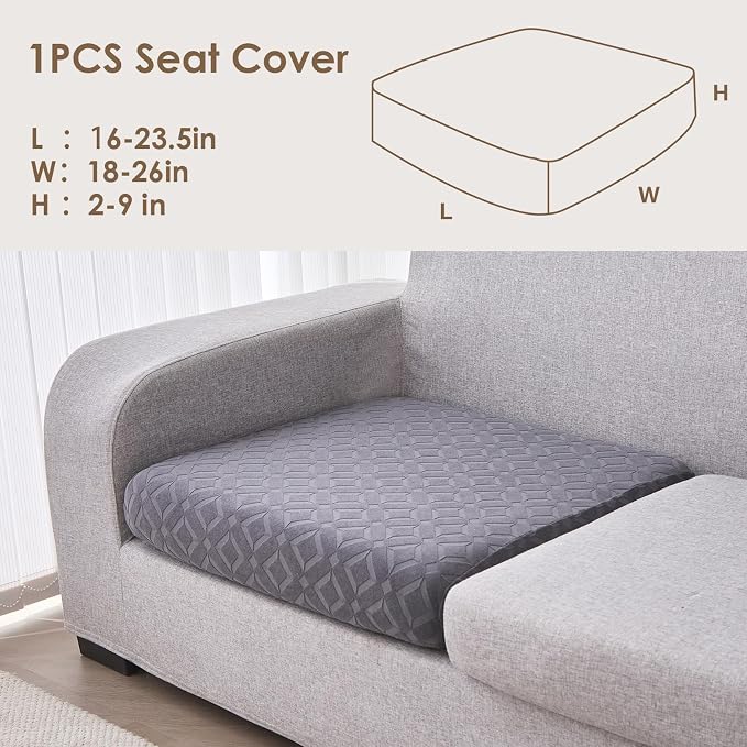 Genina Waterproof Couch Cushion Covers for Pets Washable Sofa Seat Covers | Non Slip,Stretch Jacquard Fabric,Pet Hair & Scratch Protection,Easy Installation,Furniture Protector,Sectional Sofa,1 Piece - Image 6