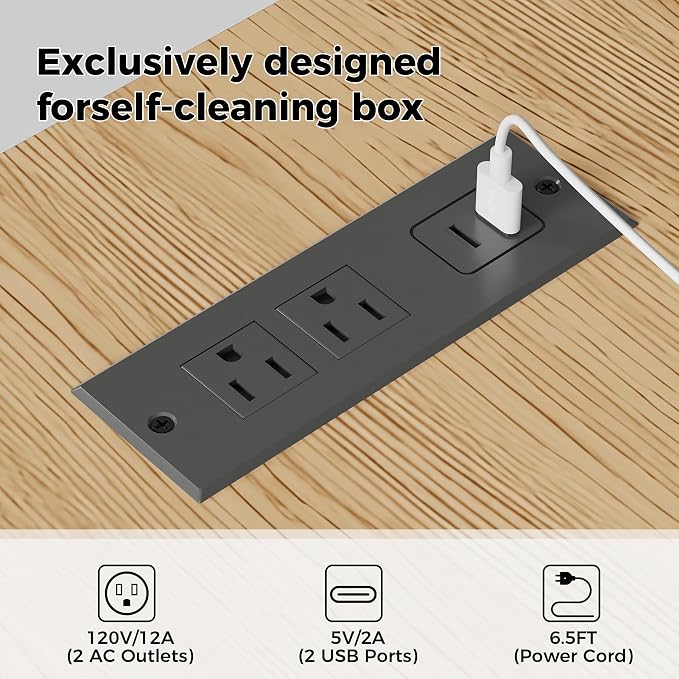 Large Cat Litter Box Enclosure with Scratch Pad, 42.6'' Hidden Litter Box Furniture for Automatic self-Cleaning Litter Boxes, Sliding Door, Adjustable Shelf for Dog Proof, Charging Station, Natural - Image 7