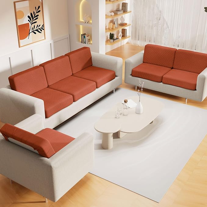 hyha Waterproof Sectional Couch Covers, Non Slip Sofa Cushion Covers | L Shape Sectional Fit, Stretch Jacquard Fabric, Elastic Bottom, Waterproof Protection (1 Piece for Chaise) - Image 2