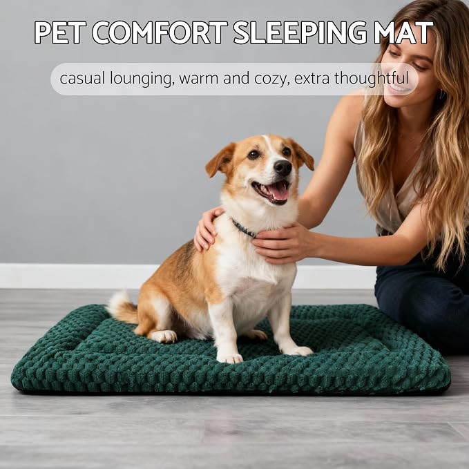 Dog Bed Mat - Dog Crate Pad - Reversible Mat for Pet Comfort - Soft Bed Crate Pads for All Seasons - Durable, Machine Washable Mat for Crates, Travel, and Home (Dark Green, 30" L*20" W*1.5" Th) - Image 4