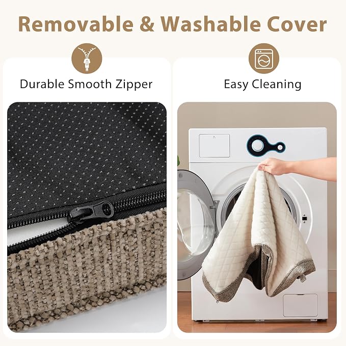 JOEJOY Orthopedic Dog Bed for Small Dogs, Washable Dog Crate Bed Small Sized with Removable Cover, Egg Memory Foam Pet Beds, Beige, 23"x17" - Image 7