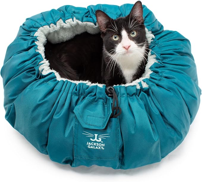 Jackson Galaxy Convertible Clamshell Cat Bed - Reversible and Fluffy, Scent Soaker - Image 2