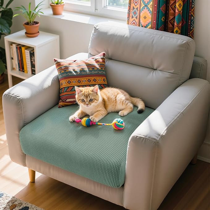 Hokway Couch Cushion Covers Stretch Cushion Covers Sofa Seat Cushion Slipcover Cushion Protector(Celadon, Small) - Image 6