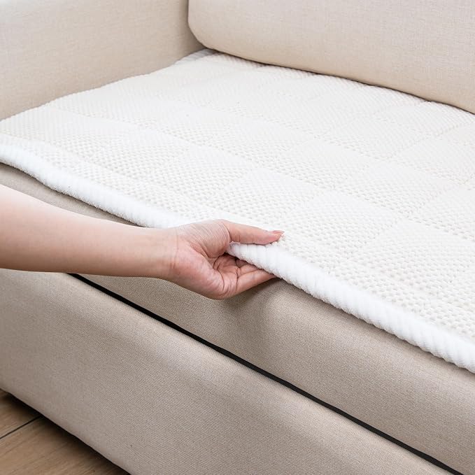 Pet Couch Covers,Couch Cover for Dogs Washable,Anti Slip Dog Sofa Covers Couch Protector Sofa Mat,Seat Cover,Dog Mat,Pet Pad for Furniture 1 Piece (White, 21''x47''/Rectangular) - Image 2