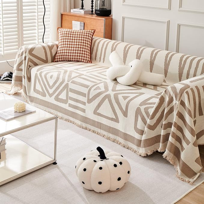 VClife Boho Sofa Cover for Couch Multi-Functional Cooling Couch Cover for Dog, Oversize Furniture Sofa Protector, Soft Chenille Sofa Throw Cover for 3-4 Cushion Couch, 71"X150" - Image 3