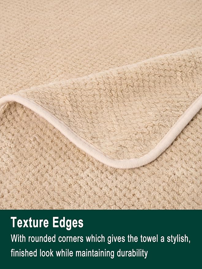 Extra Large Bath Sheets Set 6-Piece, 2 Bath Towels 40x80 Inches, 2 Hand Towels, 2 Washcloths, Soft Absorbent Quick Dry Microfiber Towels for Bathroom Beach Pool Gym Spa, Beige - Image 7
