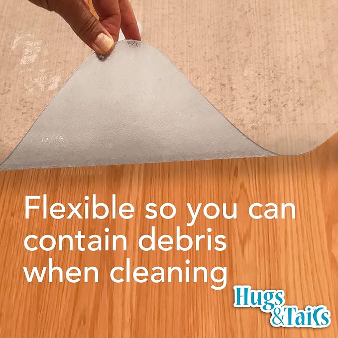 Under Pet Cage Mat for Bird Cages, Reptile Aquariums, Dog Kennels, Water-Resistant Pad for Hard Floors and Surfaces, 48 Inches x 48 Inches, Clear - Image 7