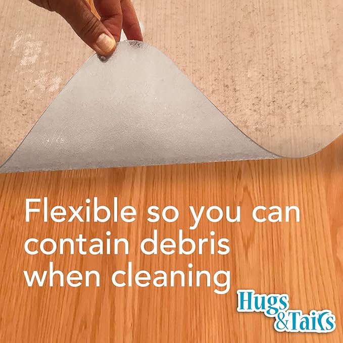 Under Pet Cage Mat for Bird Cages, Reptile Aquariums, Dog Kennels, Water-Resistant Pad for Hard Floors and Surfaces, 48 Inches x 48 Inches, Clear - Image 7