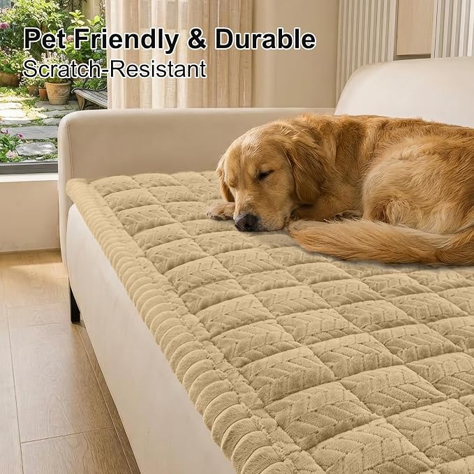 Smiry Couch Cover for Dogs, Non Slip Fuzzy Pet Sofa Arm Covers Washable | Sofa Slipcovers for Armrest & Backrest, Soft Thick Furniture Protector for Cats Dogs, Against Fur, Dirt (27.6"x27.6") - Image 2