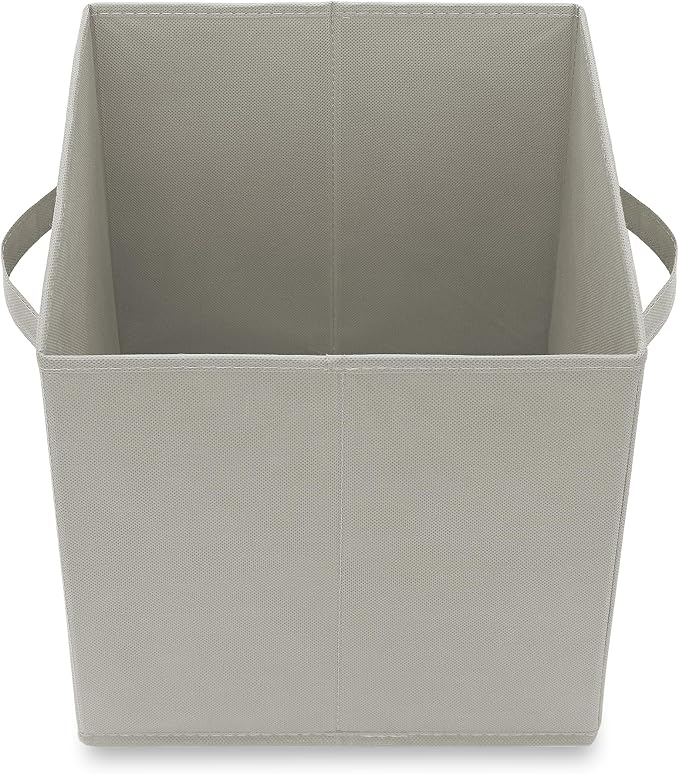 Casafield Set of 12 Collapsible Fabric Cube Storage Bins, Light Gray - 11" Foldable Cloth Baskets for Shelves, Cubby Organizers & More - Image 4