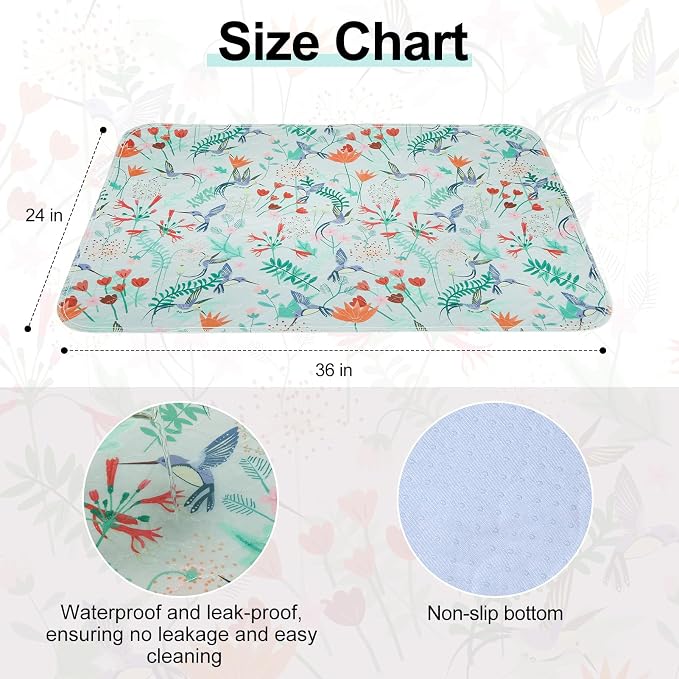BEAUTYZOO Reusable Puppy Pads,Washable Pee Pads for Dogs,Non Slip Wee Wee Pad for Potty Training,Thick Heavy Absorbent Underpads for Playpen,Bed,Sofa,Crate,Whelping,Travel & Outdoor Spring, 24" x 36" - Image 2