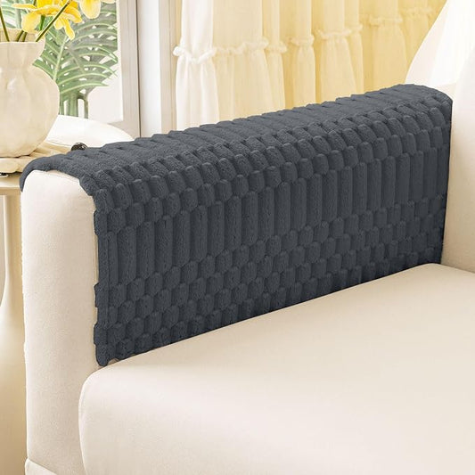 Smiry Waterproof Couch Covers for Dogs Washable, Non Slip Pet Sofa Cover | Plush Scratch Resistant Flannel Furniture Protector for Dogs, Dark Grey, 27.6" x 27.6", 2 Pack by Smiry