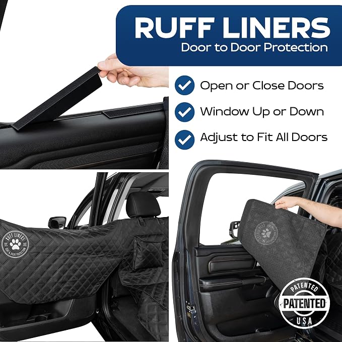 Ruff Liners Dog Hammock for Car, Black – As Seen on Shark Tank – Back Seat Protector for Cars, Mid-Size SUVs, & Mid-Size Trucks – Waterproof, Touch Fasteners, & Belt Slots – Heavy Duty Dog Seat Cover - Image 2