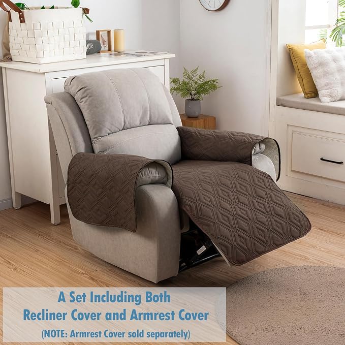 Genina 100% Waterproof Recliner Chair Covers, Anti-Slip Recliner Cover Dog Chair Cover Furniture Protector, Chair Sofa Slipcover for Pets Dogs, 1 Piece (Coffee, Recliner) - Image 5