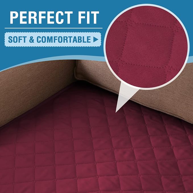 H.VERSAILTEX Couch Cover for Dogs Washable 100% Waterproof Sofa Cushion Cover Dog Bed Cover Non-Slip Pet Blanket for Sofa Cushion Protector, 35" x 62", Burgundy - Image 7