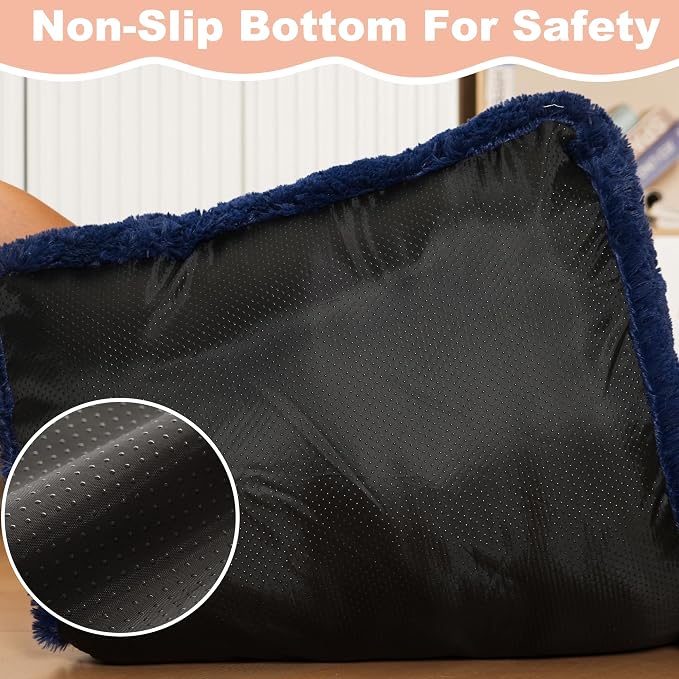 Bedfolks Waterproof Dog Crate Pad, Plush Dog Kennel Bed with Removable Cover, Faux Fur, Washable, 23"x18", Dark Blue - Image 5