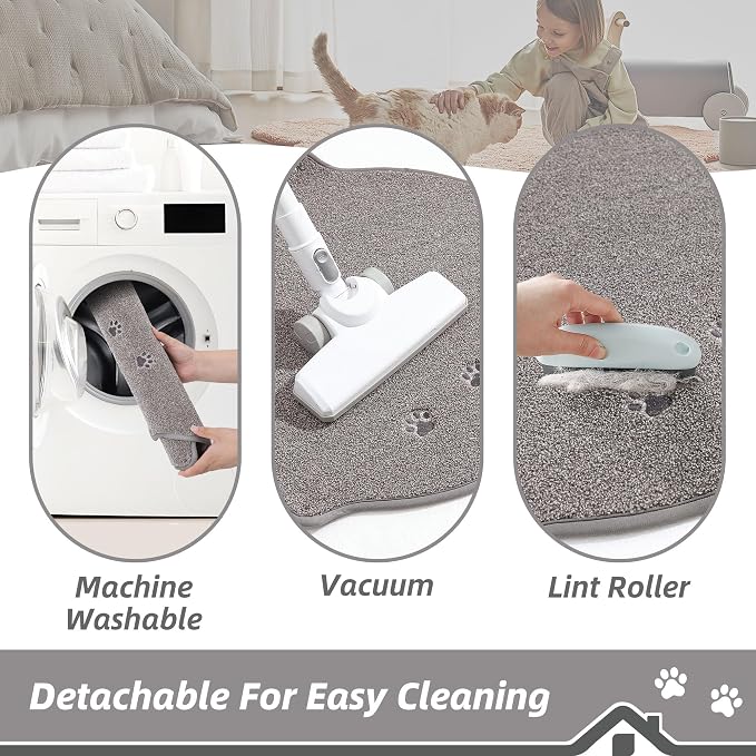 BEQHAUSE Cat Beds for Indoor Cats, Cat Cave Bed with Non-Slip Bottom, Grey | Anti-Scratch Cat House Cat Tent for Kittens and Small Dogs, Foldable Kitten Hideaway Machine Washable, 22.8 * 22.8 * 20.8in - Image 5