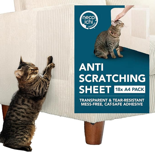 NECOICHI Anti Scratching Sheet - Cat Couch Scratch Protector – Couch Protectors from Cat Scratching with Adhesive Sheets & Safeguard Shields – Cats Scratcher Alternative & Cats Accessories - 18 Pack by %E7%8C%AB%E5%A3%B1