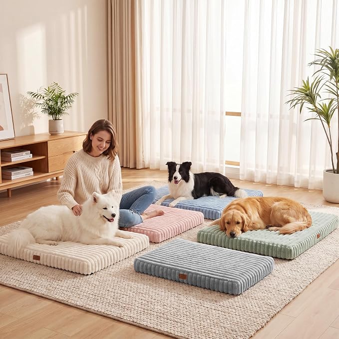 Orthopedic Dog Bed for Large Dog, Waterproof Pet Bed,Non-Slip Bottom and Egg-Crate Foam with Removable Washable Cover Crate Bed,Green,36"x27"x3" - Image 9