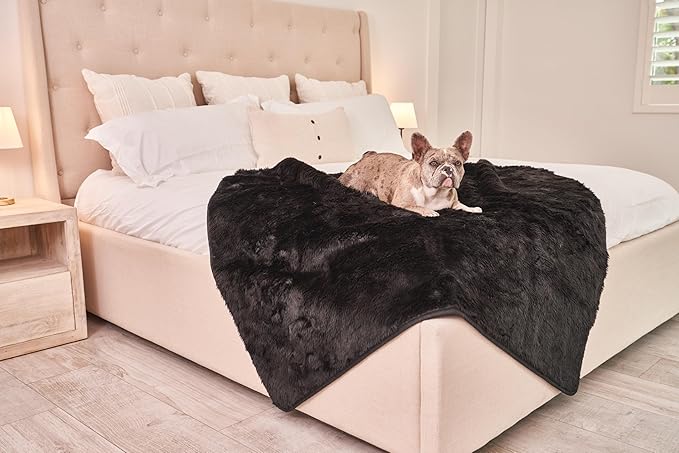 PAW BRANDS PupProtector Waterproof Throw Blanket, Midnight Black, 80x62 | Waterproof, machine washable — protects couches, beds & car seats - Image 3