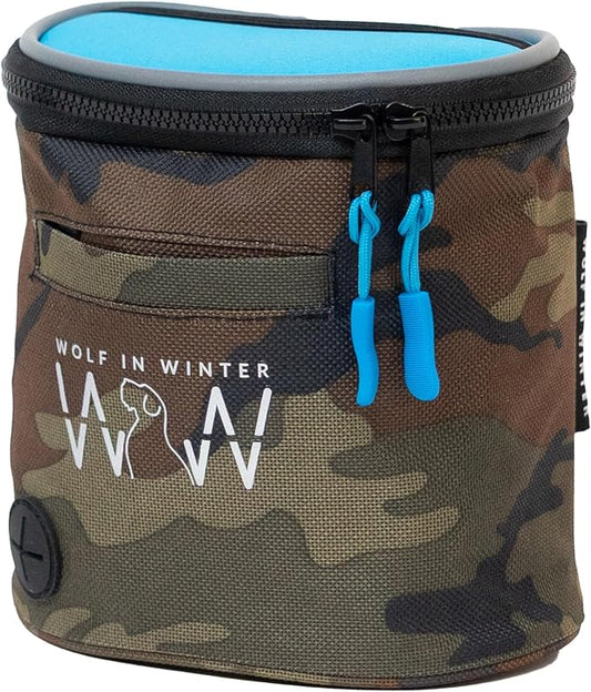 Quickdraw Dog Treat Pouch – Training Bag with Poop Bag Dispenser, Clicker Holder and Waist Belt – Hands-Free, Reflective and Durable for Puppy Training, Walks and Hikes (Blue/Camo) by WolfInWinter