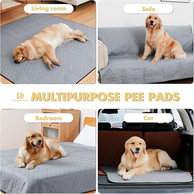 DAHAPYBOO Extra Large Washable Pee Pads for Dogs 72x72,2Pack | Reusable Puppy Pads for Dogs Non-Slip Waterproof Pet Training Pads for Crate, Playpen, Bed, Sofa,Whelping Box, Potty Training - Image 5