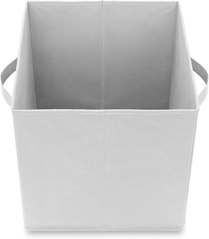 Casafield Set of 12 Collapsible Fabric Cube Storage Bins, White - 11" Foldable Cloth Baskets for Shelves, Cubby Organizers & More - Image 4