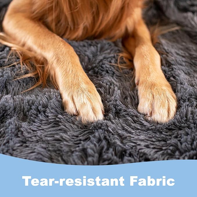 PawProof Fuzzy Pet Throw Blanket - Waterproof Blanket for Dogs & Cats - Faux Fur & Ultra-Soft Microsuede - Grey L Size (48"x76") - Image 2