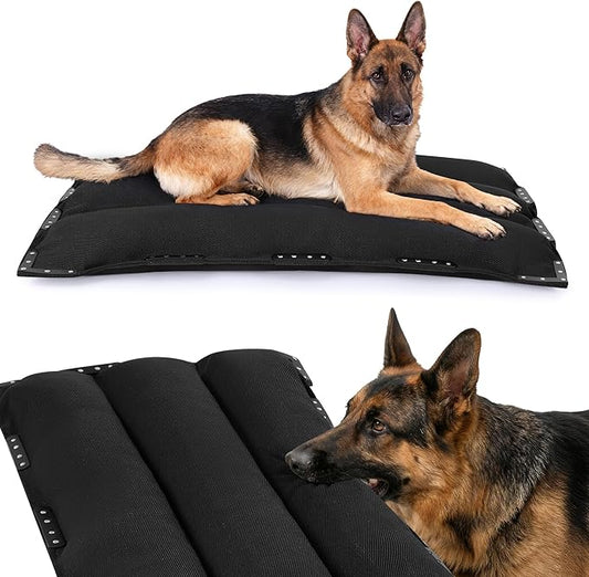 MABOZOO Chew-Proof Dog Bed with Metal Rivets, Durable Kennel Mat for Aggressive Chewers, Waterproof Crate Pad with Shredded Foam Fill for Medium Dogs (Indoor/Outdoor Use) by MABOZOO