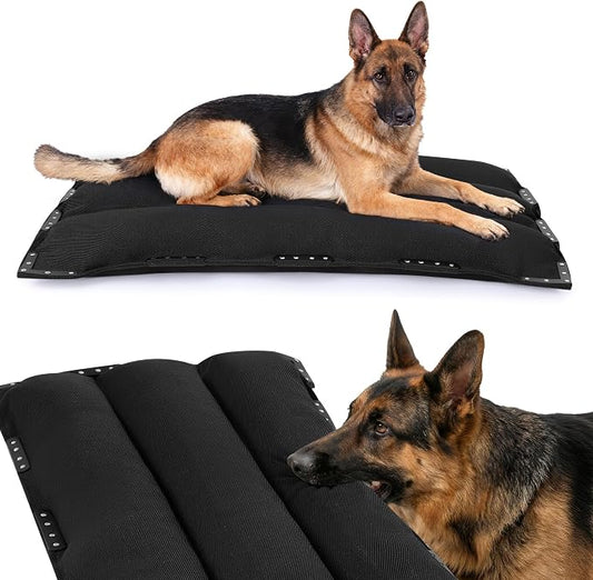 MABOZOO Chew-Proof Dog Bed with Metal Rivets, Durable Kennel Mat for Aggressive Chewers, Waterproof Crate Pad with Shredded Foam Fill for Large Dogs, (Indoor/Outdoor Use) by MABOZOO