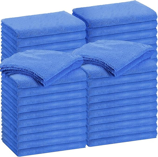 Shimeyao 30 Pcs 16 x 24 Inch Edgeless Microfiber Plush Towels for Cars Detailing Drying Wash Polishing Absorbent Cleaning Cloths, 500 GSM (Dark Blue) by Shimeyao
