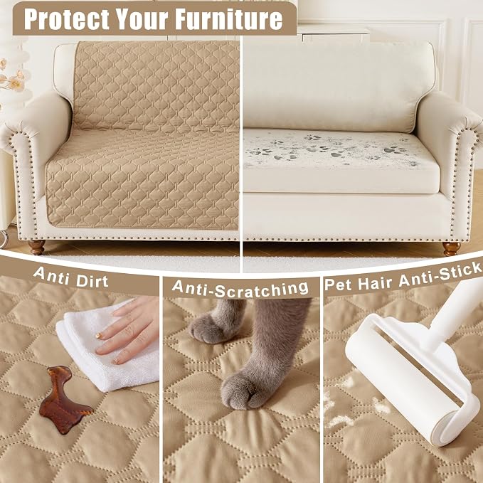 Smiry Waterproof Dog Bed Cover Blanket, Reversible Pet Blanket | Soft Reversible, Washable Leakproof Cats Dogs Couch Cover for Sofa, Couch, Furniture (30x53 Inch) - Image 4