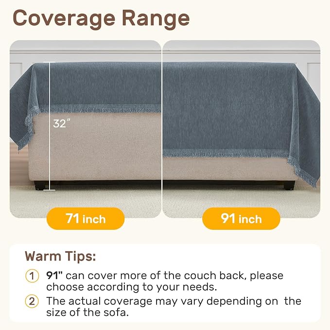 2 Pieces Sectional Couch Covers L Shaped Cover L Dusty Blue | Thick Washable Fabric for L Shaped Sectional Sofa, Anti-Pet Hair, Stain & Wear Resistant, Easy Care & Installation - Image 5