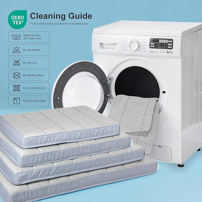 Cooling Dog Bed for X Large Dogs - Orthopedic Pet Beds with Memory Foam, QMAX>0.5, Waterproof Removable Washable Cover for Hot Weather, Gery, 41" L x 27" W x 3" H - Image 5