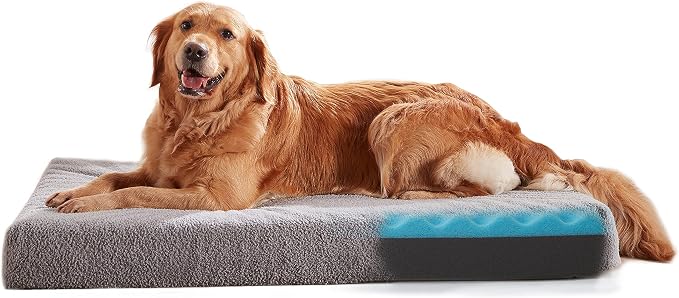 Orthopedic Extra Large Dog Bed for Large Dogs, 41 inches XL Washable with Waterproof Liner and Cooling Gel Memory Foam, Fits up to 90 lbs Pets by WATANIYAPET