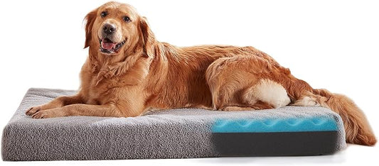 Orthopedic Extra Large Dog Bed for Large Dogs, 41 inches XL Washable with Waterproof Liner and Cooling Gel Memory Foam, Fits up to 90 lbs Pets by WATANIYAPET