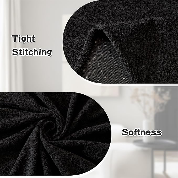 MYSKY HOME Sectional Couch Cover for Dogs, 2 Pieces Couch Covers for L Shape Sofa, Sofa Cover Washable, Furniture Protector Chaise Lounge Cover for 2-3 Cushion Couch (71"x118"+71"x118", Black) - Image 5