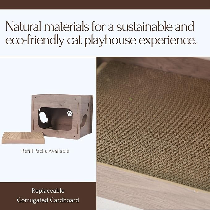 Petpals Corrugated Cardboard Scratcher Replacement 4-Pack | Scratching Pad Replacement for Petpals Products Jodie / Poly, Sofa Couch Furniture Protectors from Cat Scratching, Brown - Image 6