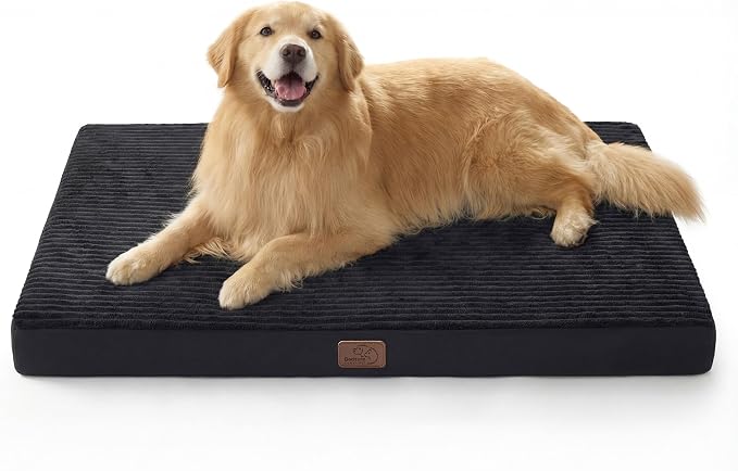 Bedsure ComfyFleece XXL Dog Bed for Crate with Washable Cover, 47x29 | Orthopedic Egg Crate Foam Pet Mat,Removable Cover, Nonslip Bottom,Not Waterproof,Not Chewproof,For Extra Large Breeds ≤100lbs by Unknown