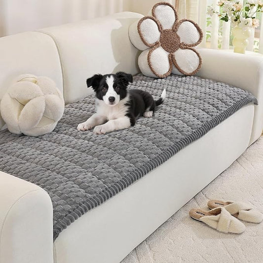 Royhom Couch Cover for Dogs Washable, Soft Thick Pet Couch Covers for Sofa, Pawcart Couch Protector Pet Friendly, Furniture Covers Dog Mat for Couches and Sofas (Grey, 27.6 x 78.7 Inch) by Royhom