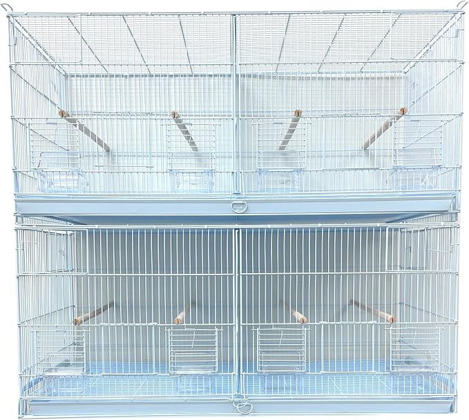 Extra Large 36" x 18" x 19"H Lot of Two Stackable Breeder Bird Flight Breeding Cage Side Breeding Nest Box Door with Center Divider by Mcage