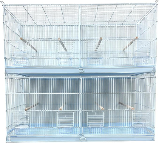 Extra Large 36" x 18" x 19"H Lot of Two Stackable Breeder Bird Flight Breeding Cage Side Breeding Nest Box Door with Center Divider by Mcage