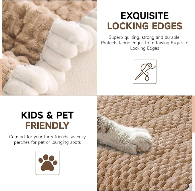 OTOB Dog Couch Cover Protector Washable, Non Slip Pet Sofa Furniture Covers | Coffee, 27.6" x 82.7", Fuzzy Soft Plush, Pet Friendly, All Seasons, Breathable, Modern, Thick Wear-Resistant - Image 4