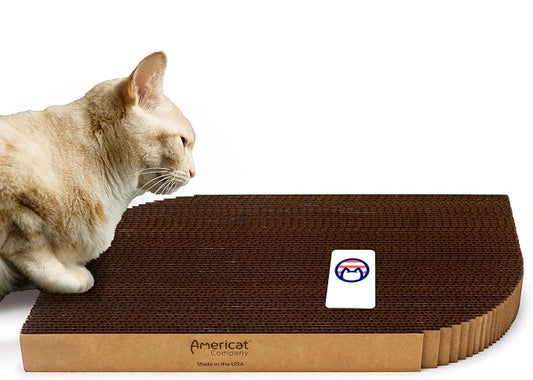 Cat Scratcher by Americat – Made in USA Cardboard Scratching Pad & Lounger – X Large, 2-Sided, Heavy, No-Shedding, Long-Lasting (Rectangle) by AmericatCompany