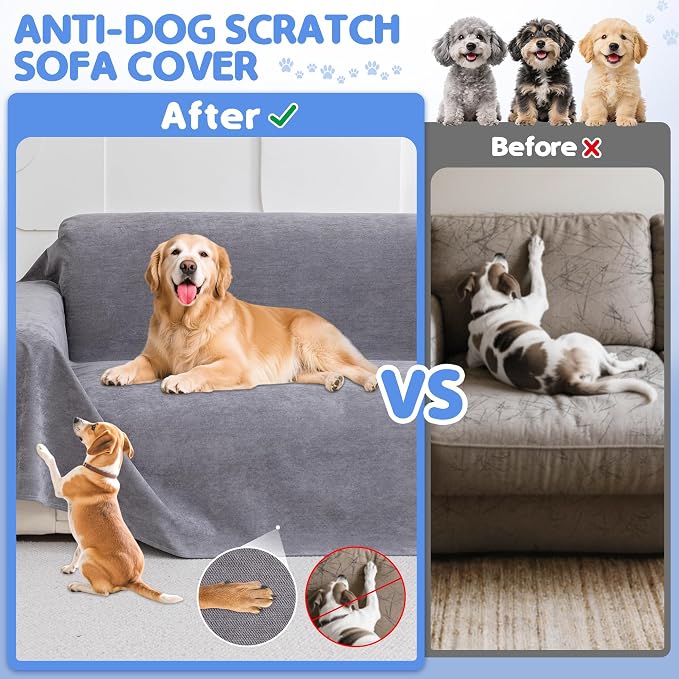 Loiion 100% Double-Sided Waterproof Dog Sofa Cover - Anti-Slip, Leakproof Couch Cover, Pet-Friendly Couch Protectors for Puppy, Large Dog, Kids and Pets 118"X71" - Image 5