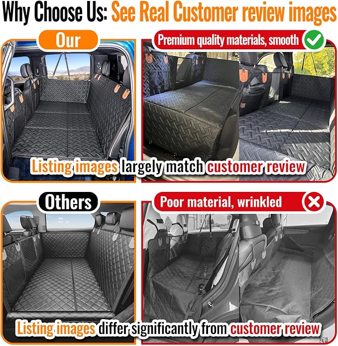 MAXFUT Dog Back Seat Extender for Truck,Truck Dog Seat Cover Back Seat,Dog Hammock for Truck,Hard Bottom Seat Extender,Pet Seat Covers for F150/RAM1500/Silverado - Image 2